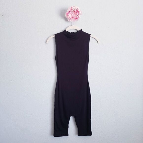 naked wardrobe Pants - Naked‎ Wardrobe Black Jumpsuit with High Neck and Sleeveless Design
